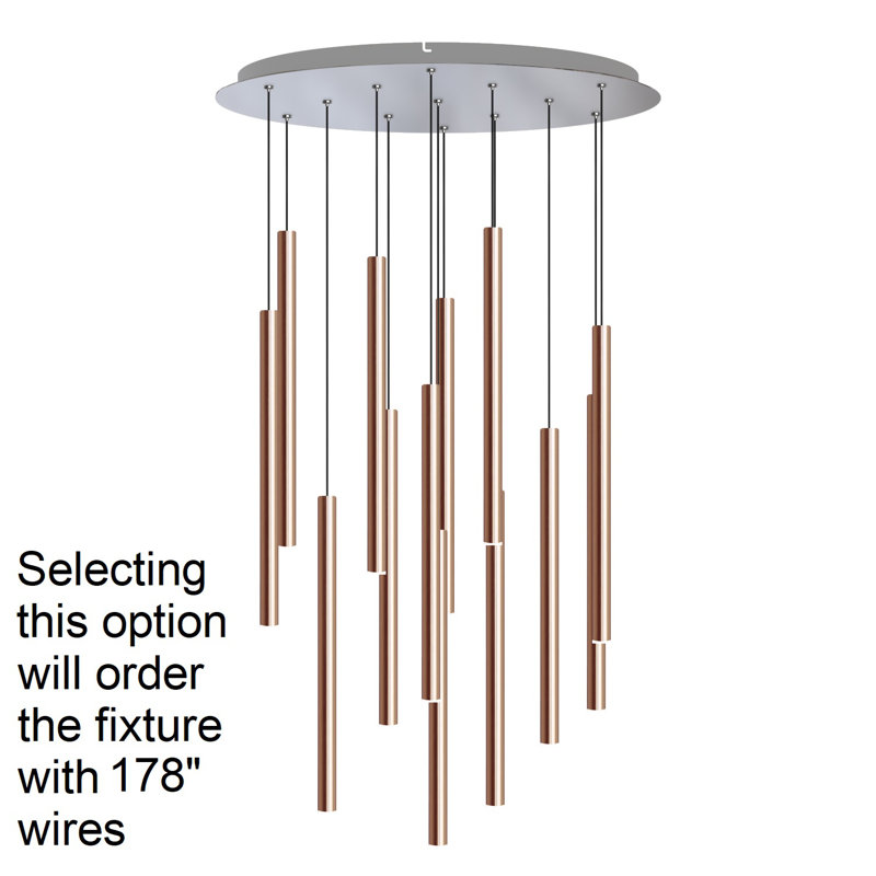 Tynan 13 - Light LED Cluster Pendant, 178", Copper