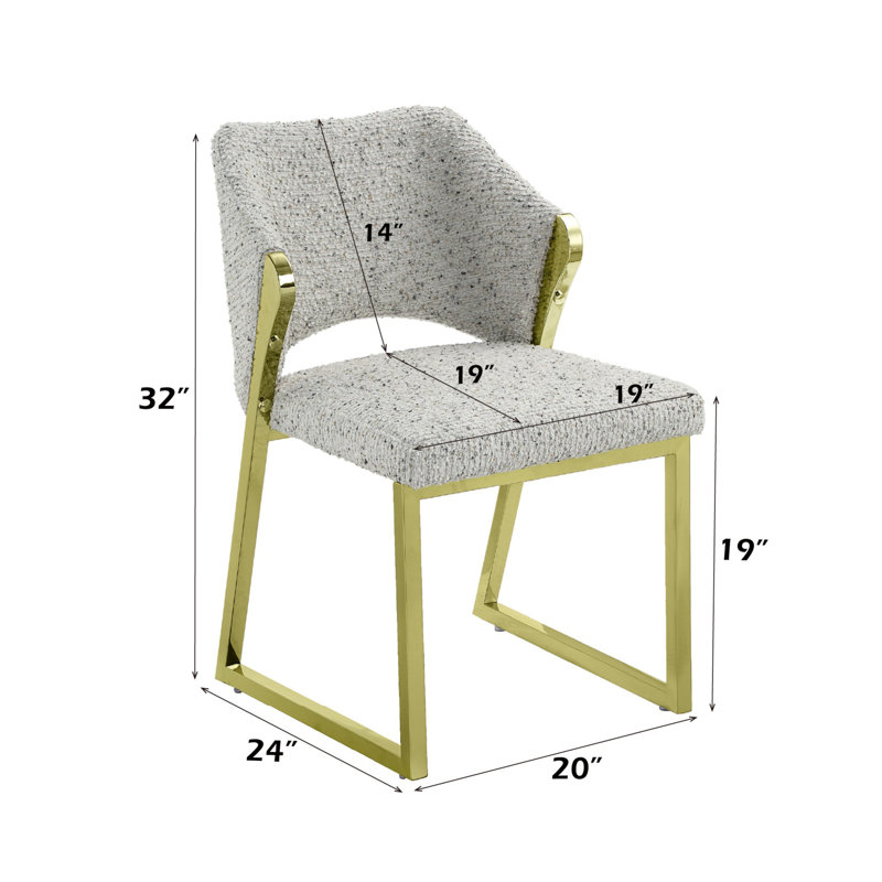 Two Upholstered Side Chairs With Stainless Steel Legs