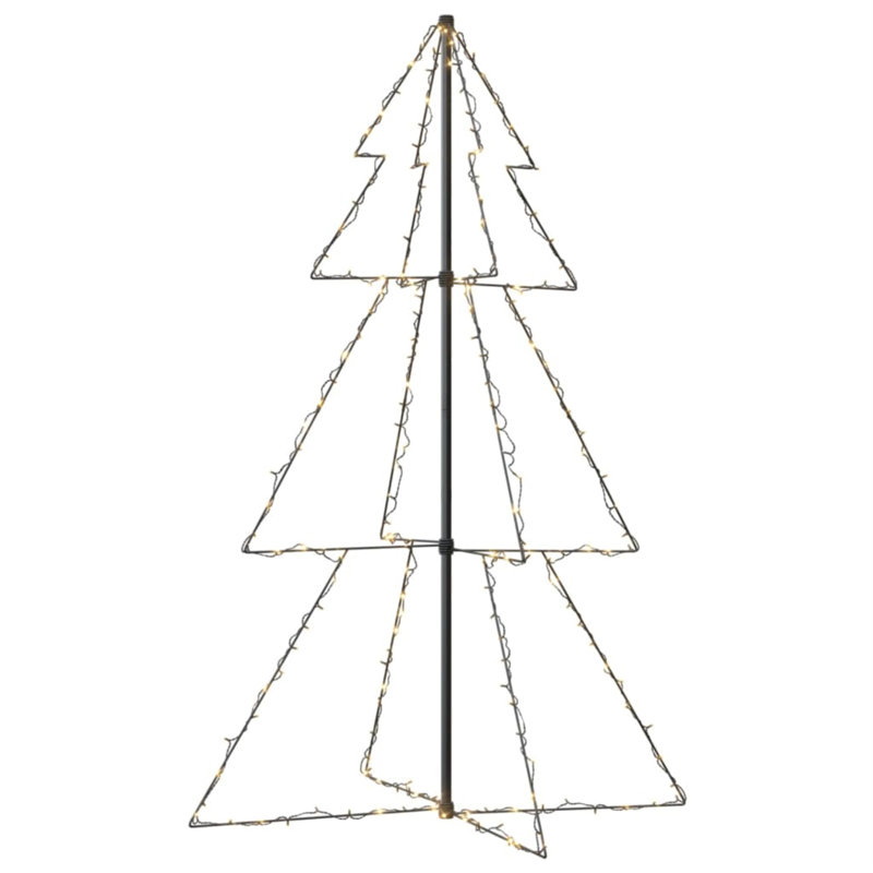 Christmas Cone Tree Artificial Xmas Tree with LEDs Christmas Lighting, Yellow, 4'
