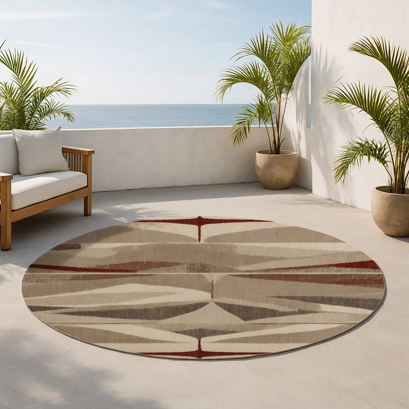 Tapis intérieur et extérieur Facet Fusion, Rond 5 pi
