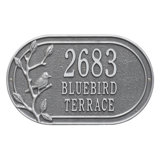 Woodridge Personalized Bird Oval Standard 3-Line Wall Address Plaque