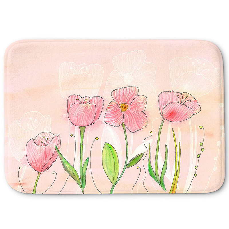 Tapis pour salle de bain à fleurs antidérapantes Catherine Holcombe, l 24 po x L 17 po x H 1 po