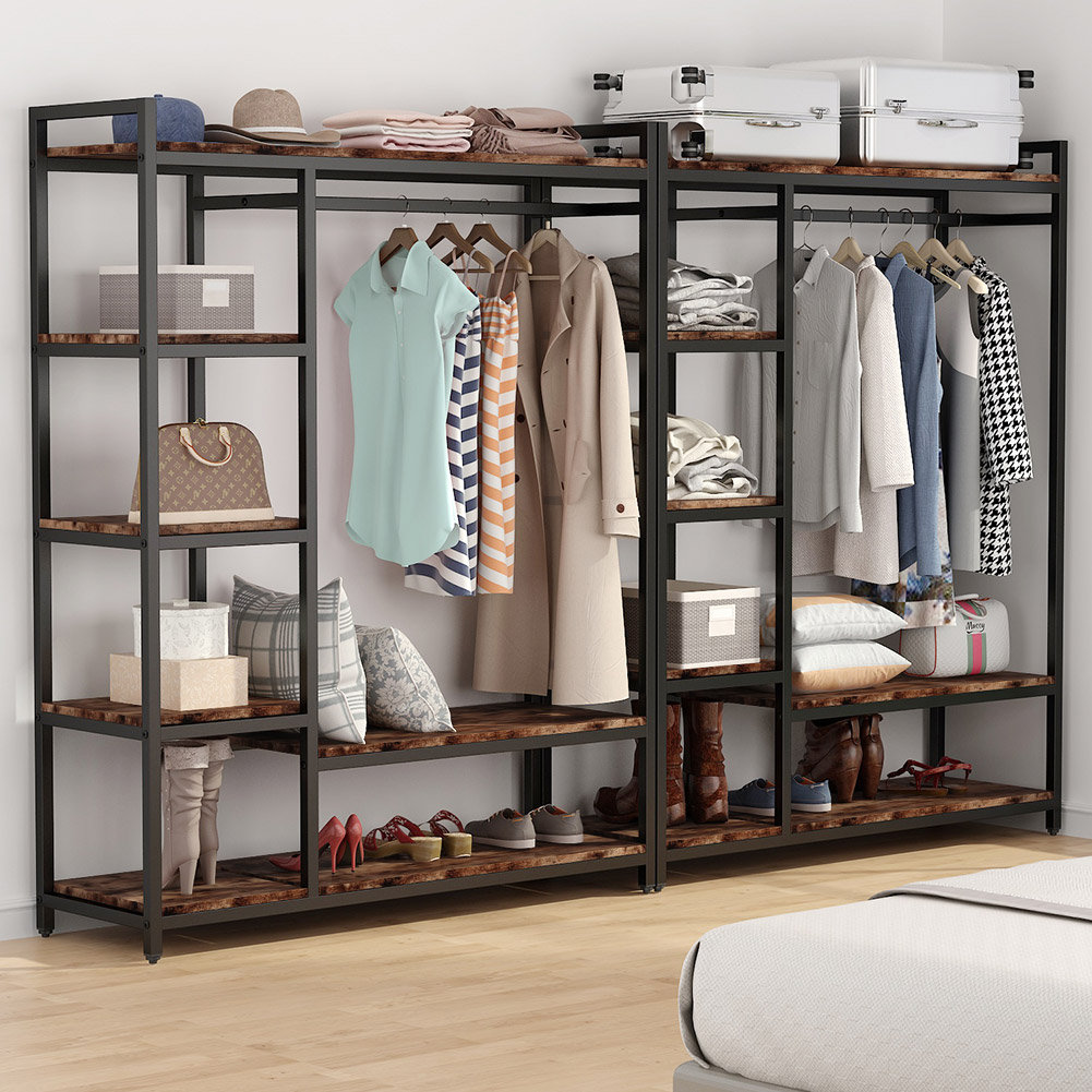 Olivie 47.24'' Closet System Rebrilliant Finish: Walnut/Black