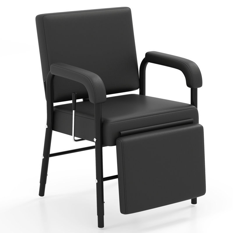 Fauteuil de barbier inclinable avec repose-pieds Fashoin, Noir