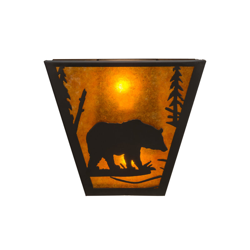 Rustic Lodge Flush Mounted Sconce, Bronze