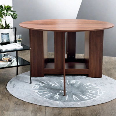 Extendable Dining Tables (table only, no chairs, complete with top and legs), Walnut MDF Modern Small Kitchen