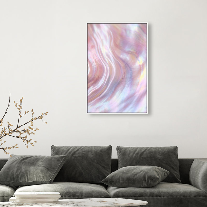 Iridescent Wave Print by Oliver Gal, 31"H x 21"W, White Floater Frame