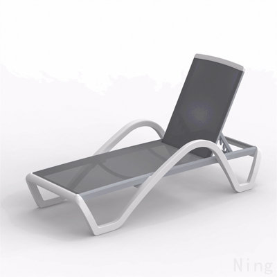 Patio Chaise Lounge Adjustable Aluminum Pool Lounge Chairs With Arm All Weather Pool Chairs For Outside,In-Pool,Lawn (Gray,1 Lounge Chair)