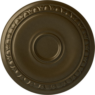 Médaillon de plafond Endurathane Caputo, Diamètre extérieur de 24 1/4 po x P 1 1/2 po (pour auvents jusqu'à 6 po), finition laiton peinte à la main