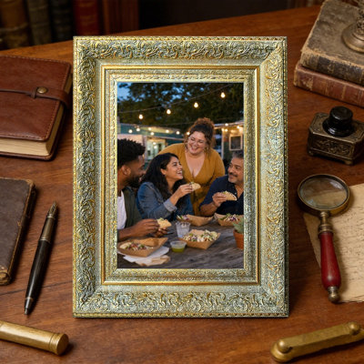 Cadre photo de famille 8 pièces x 8 po or antique 8 po pour tablette de chambre à coucher