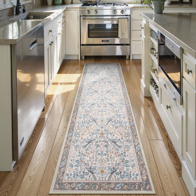 Tapis de couloir lavable à la machine avec envers antidérapant Vintage