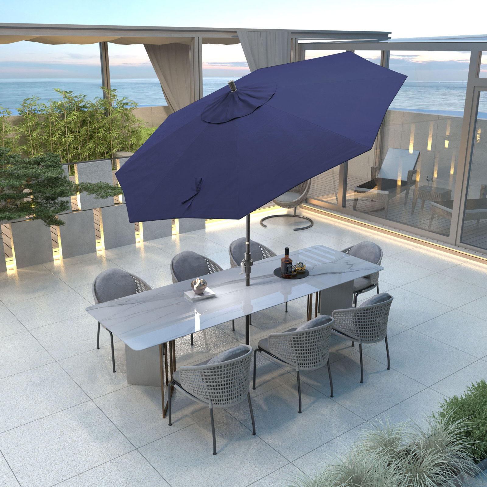 108'' Sunbrella® Outdoor Umbrella, Canvas Trueblue Sunbrella® Canvas
