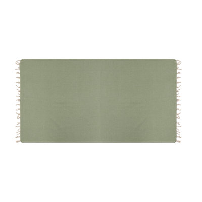 Luxueuse serviette de plage Fouta, motif nid d'abeille, 37,4 x 74,8 pouces | 100% coton, très absorbant, doux et durable | Lavable à la machine, belles couleurs noyer et vert | Parfait pour la plage, la piscine ou le spa