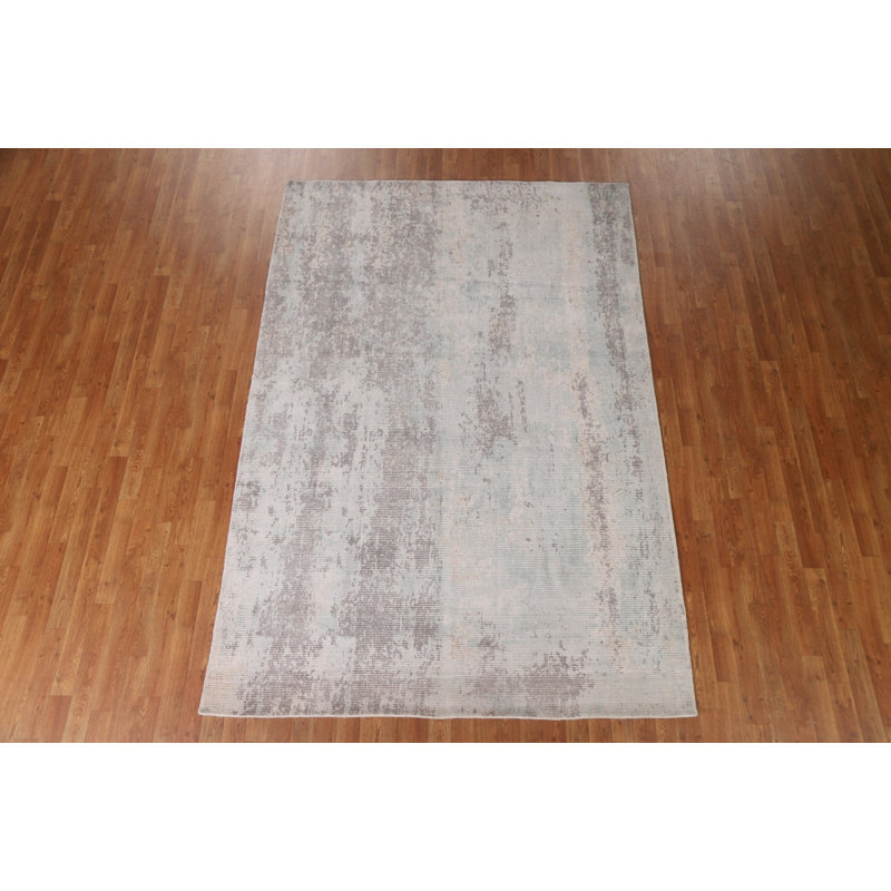 Tapis moderne abstrait noué à la main 6 x 9
