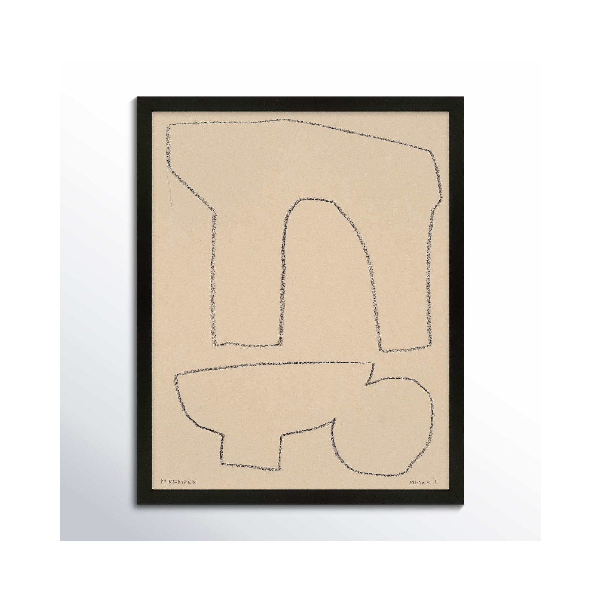 Outlines 2 by Michael Kempen, 30" W x 38" H, Black Framed
