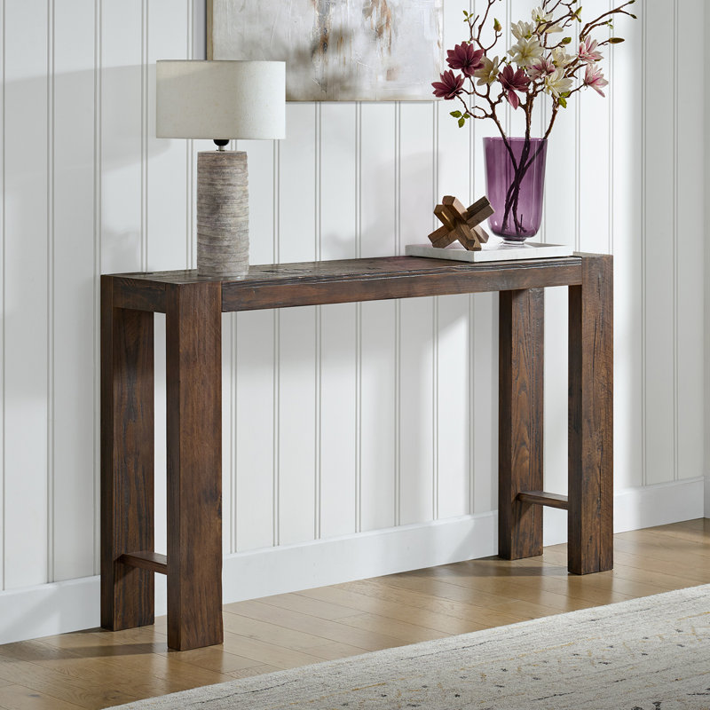 Solid Wood 56" Console Table, Brown, 32" H x 56" W x 12" D, Brown