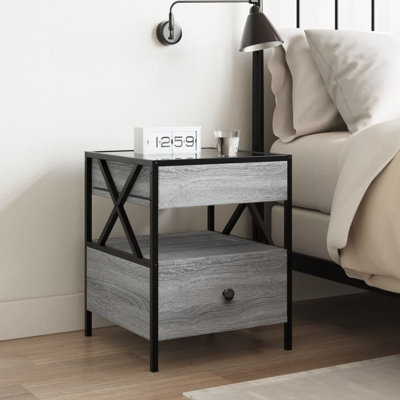 Daneli 40cm W Steel Bedside Table