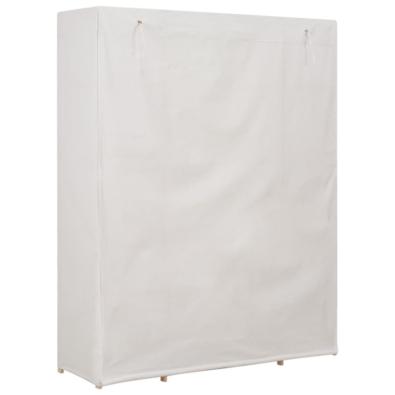1 Door Solid Wood Wardrobe, White