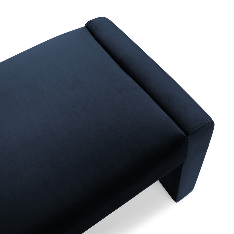 Wagenen 47" Upholstered Bench, Midnight Blue Velvet