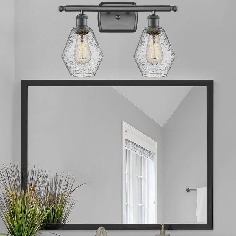 2 - Light Dimmable Vanity Light, Seedy, Oil Rubbed Bronze