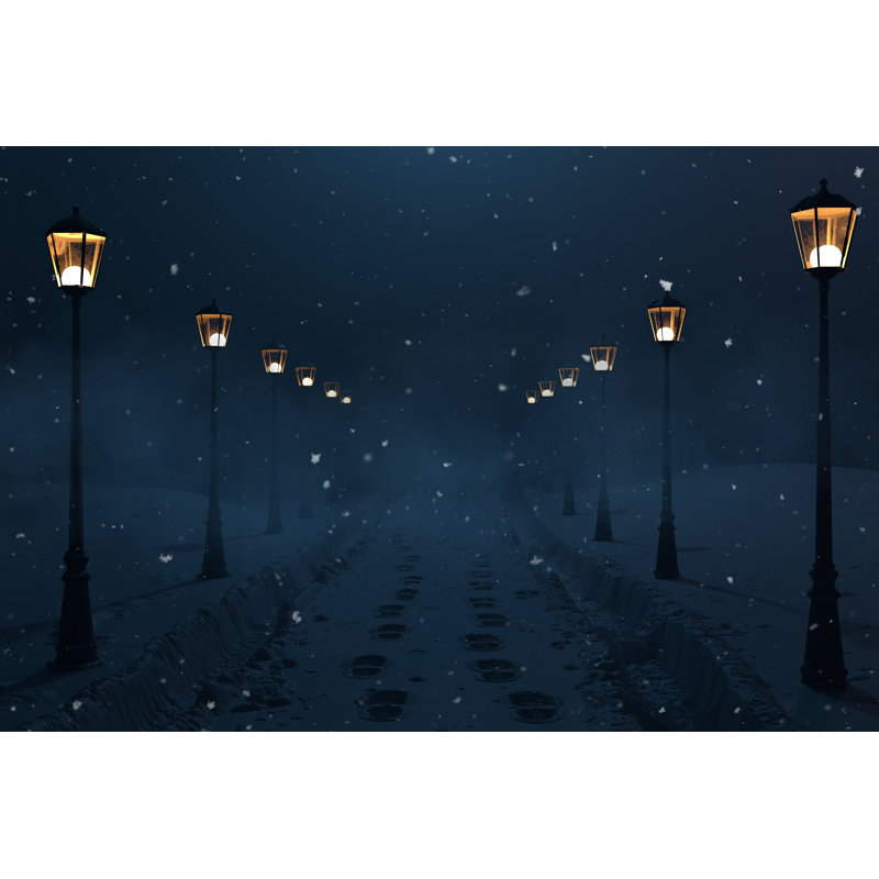 Emette lanterne rangée la nuit sur toile, H 8 po x l 12 po