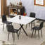 Table de salle à manger carrée, table de salle à manger carrée moderne pour 4 à 6 personnes, table basse pour la salle à manger de cuisine, bureau, espace-125534694