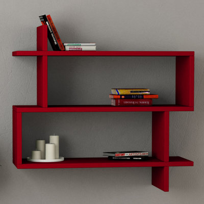 Modern Wall Shelf, 27.6 x 25.8 x 8.7 inches | 100% Melamine Coated Particle Board, Thickness: 0.7 inches | Numerous Shelves, Wall-Mountable Design | Perfect for Scandinavian Home Decor, Stylish and Functional Storage Solution