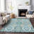 Vespera Teal Washable Indoor-Outdoor Rug - -59781453