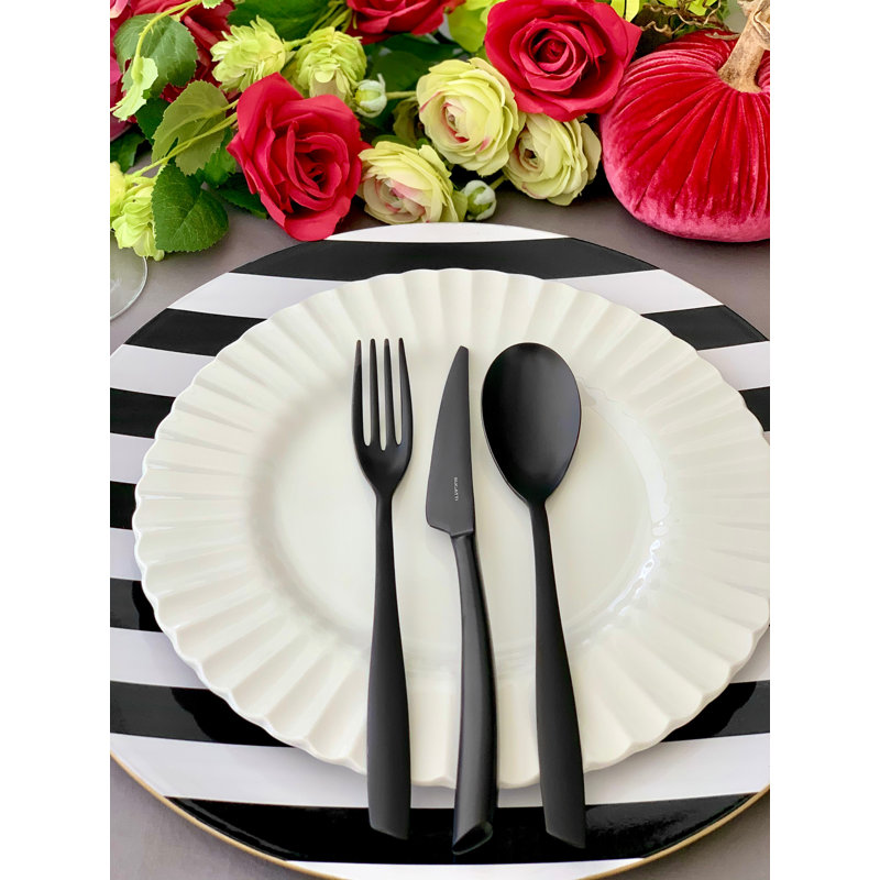 5 - Piece Stainless Steel Flatware Set - Service for 1, Black Matte