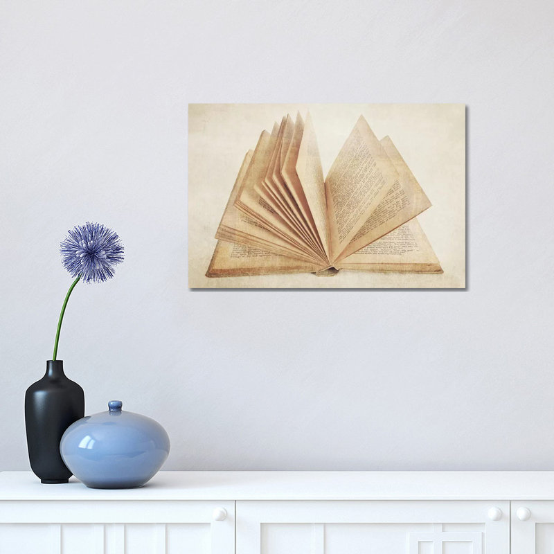 Open Book - Print on Canvas, Wrapped Canvas, 30.48 cm H x 45.72 cm W
