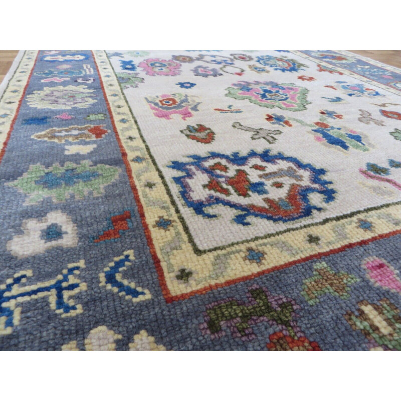 Tapis rectangulaire en laine 4 pi 1 po x 5 pi 11 po One-of-a-Kind Rectangle Harmander