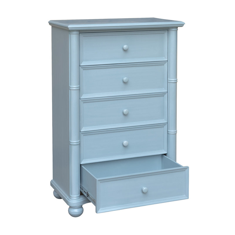 Commode cinq tiroirs Beachfront, Bleu océan