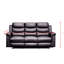 Canapé inclinable avec housse de console centrale, 3 sièges extensibles en cuir noir