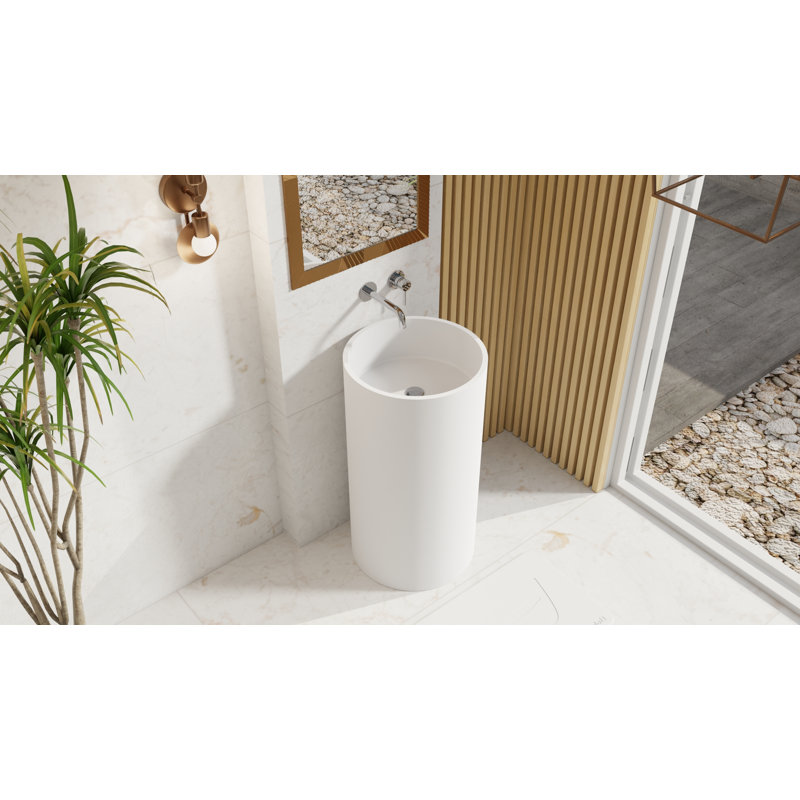 Lavabo de salle de bain autoportant Badeloft en résine blanc mat SB-03-M, Blanc mat