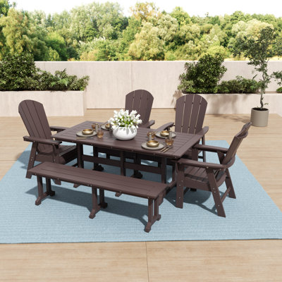 Aleera Rectangular 6 - Person 71" Long Dining Set