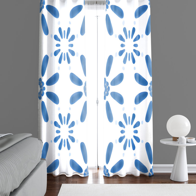 Paire de rideaux semi-transparents en polyester Dhanvin, L 20 po x L 82 po