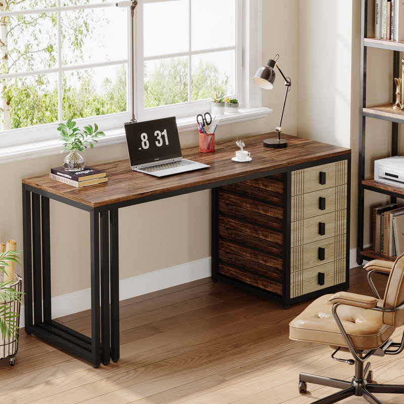 Bureau d'ordinateur réversible avec cabinet Shyli