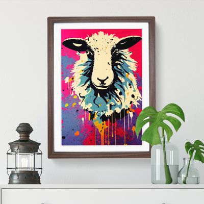 Splashed Sheep No.4 Abstract - Framed Print
