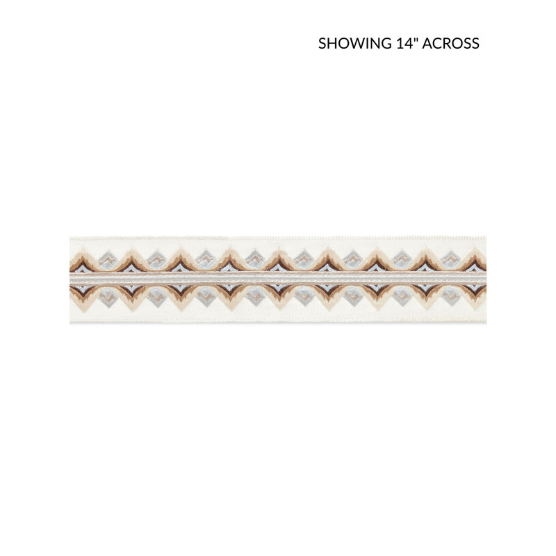 FLAMME EMBROIDERED TAPE, PLATINUM