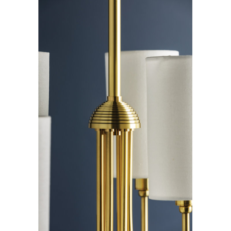 Harlem 6 - Light Chandelier, Aged Brass