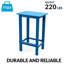 Ensemble de table de salle à manger durable en PEHD, style Adirondack, toutes saisons, bleu lac