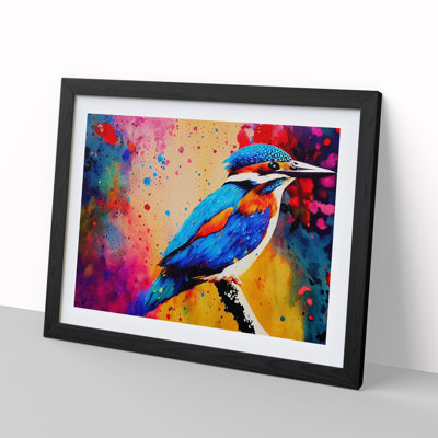 Kingfisher Bird Splashed Vol.1 Abstract - Single Picture Frame Painting