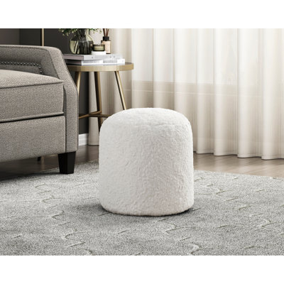 Repose-pieds en fausse fourrure, surface antidérapante, capacité de poids de 300 lb, H 16 po x 17 po, pied intérieur antidérapant, support 300 lb, 16 po x 17 po, style moderne