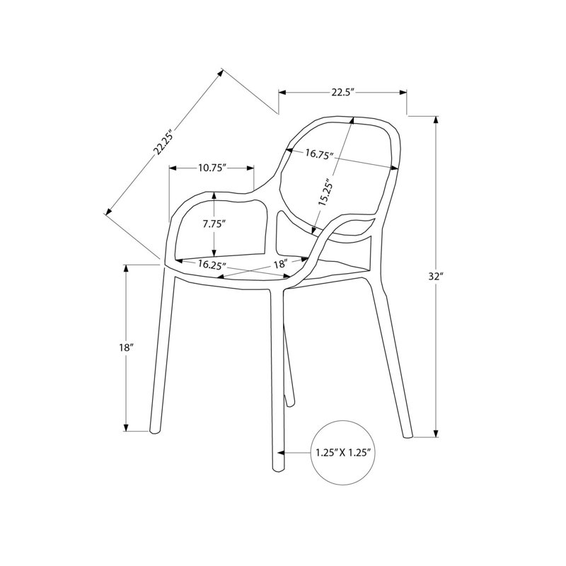 Ensemble de chaises de salle à manger empilables modernes pour un patio résistant aux intempéries et à l'intérieur, Green