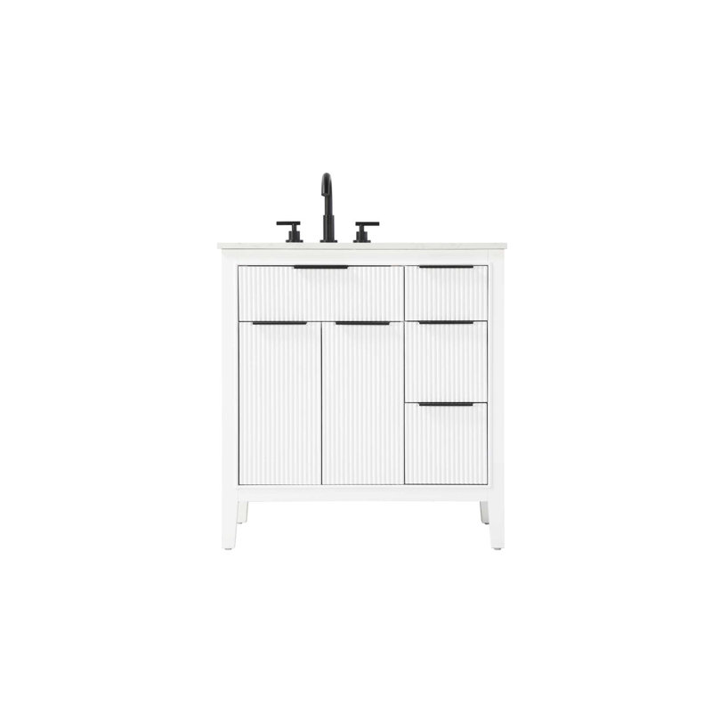 Meuble-lavabo simple 32 po blanc, 32", Blanc