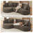 Hartwig 121" Modern Curved Modular Sectional Compression Sofa with Deep Seats and Chaise Lounge, No Assembly Required-1354477975-1354477928