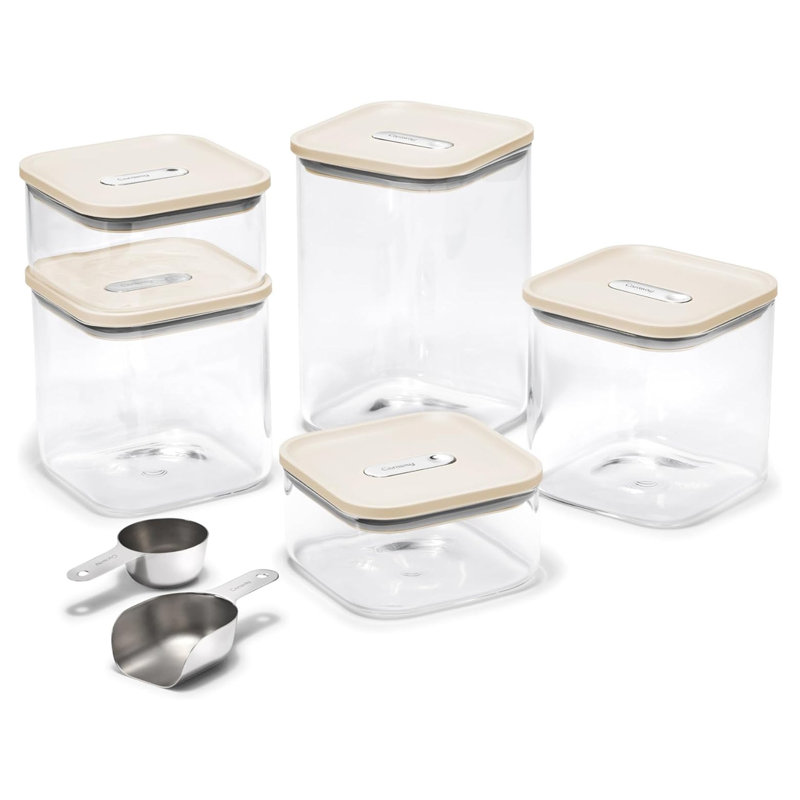 Caraway 14pc Airtight Storage Container Set, Cream, Navy