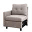 Canapé modulaire à 3 places avec repose-pieds en forme de L pour petit salon, gris clair