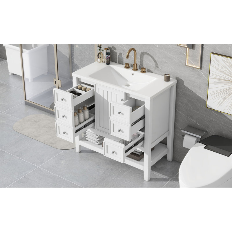 Meuble-lavabo 36 po avec lavabo, Blanc
