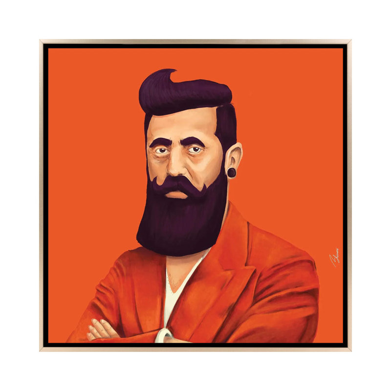 Benjamin Zeev Herzl, Champagne Floater Framed Canvas, No Mat, 18" H x 18" W x 1.5" D